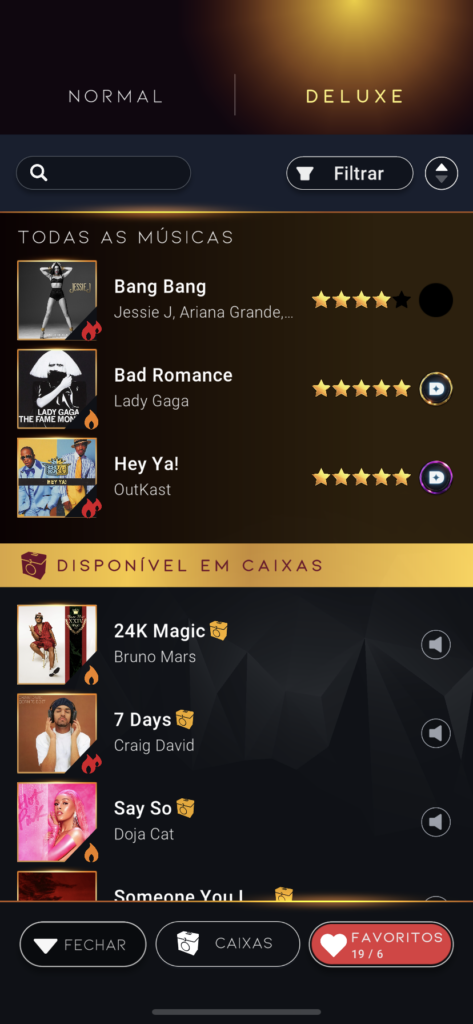 Biblioteca separada para as Musicas Deluxe no Beatstar