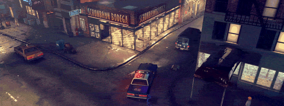 Perseguição policial de carro em the precinct.