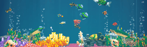 Peixes a nadar, explode o mundo de Tiny Aquarium!