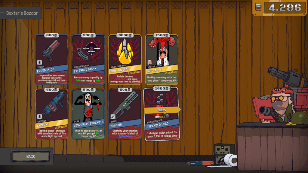 Seleção de upgrade Guntouchables