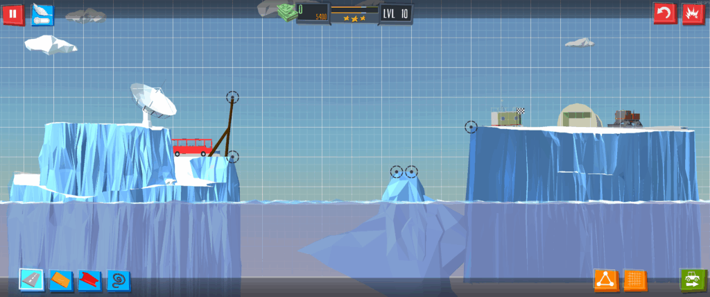 Fase em Build a Bridge, sem nenhuma ponte ainda construída